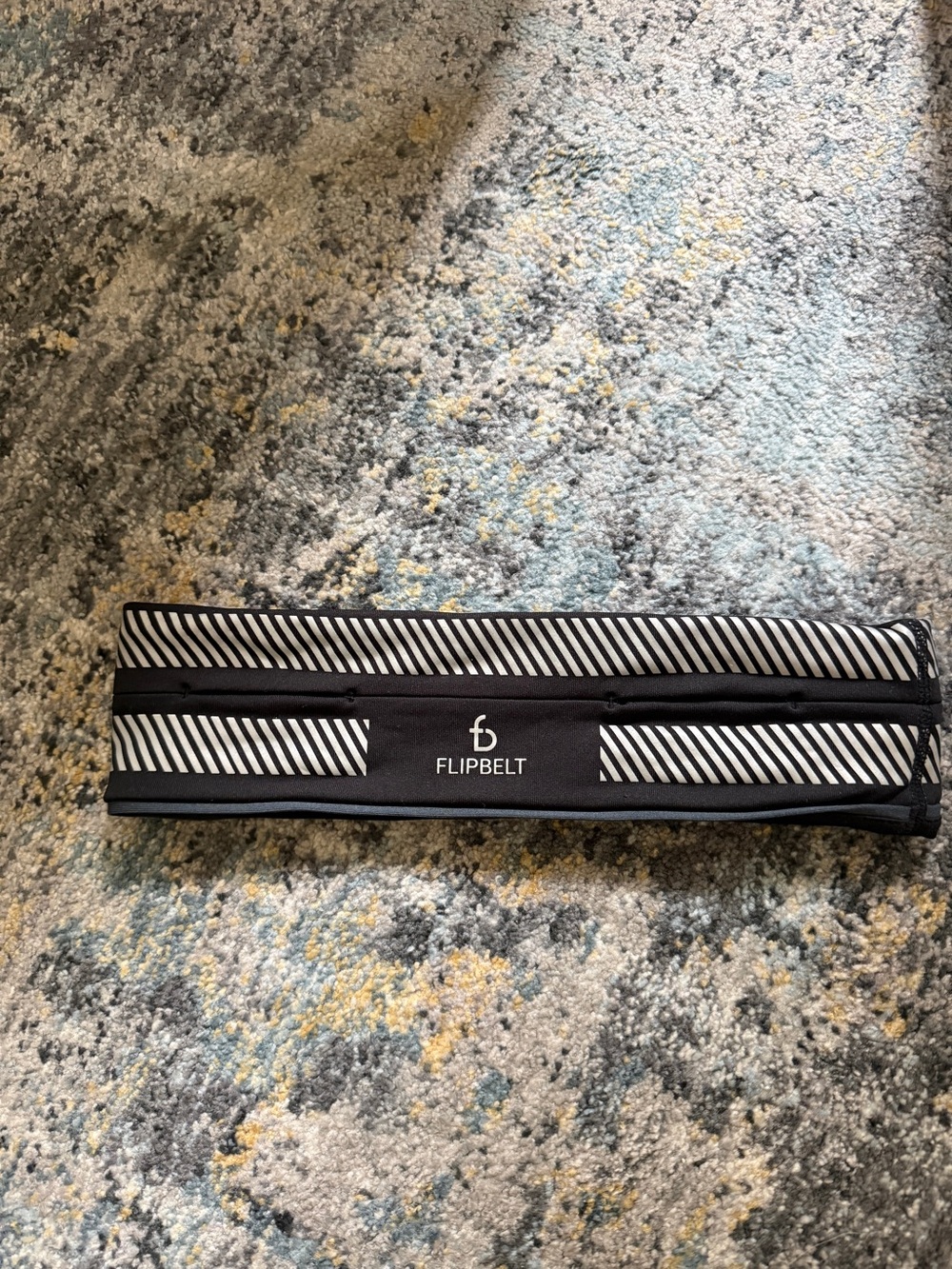 FlipBelt Black & White Striped Running Belt